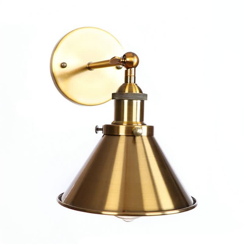 Baycheer Hl410506 Brass Finish 1 Light Led Wall Sconce With Cone Baycheer Hl410506 Brass Finish 1 Light Led Wall Sconce With Cone Shade