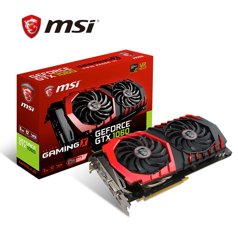  Видеокарта MSI GeForce GTX 1060 GAMING X 6G.    