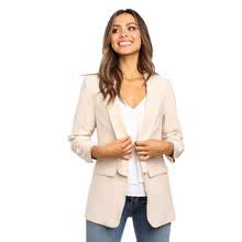 coats-jackets-Blazer de temperamento de mujer Secci&oacute;n larga Abrigo de cuello vuelto delgado Chaqueta de manga larga Chaqueta de traje peque&ntilde;o Ropa de abrigo vers&aacute;til on JD