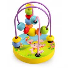 -Grano de madera Maze Roller Coaster Game Juguetes educativos cl&aacute;sicos para 3 a&ntilde;os de edad, ni&ntilde;a ni&ntilde;o amarillo on JD