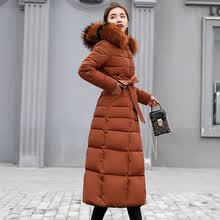 coats-jackets-Abrigo de algod&oacute;n para mujer Invierno de las mujeres Versi&oacute;n coreana de la secci&oacute;n larga sobre el cuello de piel color rodilla Tama&ntilde;o grande traje de algod&oacute;n traje de algod&oacute;n delgado on JD