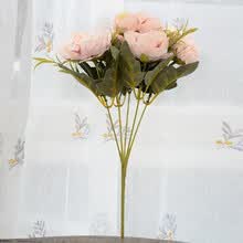 -Europeo mini peon&iacute;a peon&iacute;a flor de simulaci&oacute;n flor de seda Europea boda simulaci&oacute;n planta decoraci&oacute;n flor falsa caf&eacute; on JD