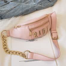 -Ri&ntilde;onera femenina 2019 nueva versi&oacute;n coreana de los deportes de moda de marea corriendo Wild Messenger bolsillos peque&ntilde;os con letras de personalidad on JD