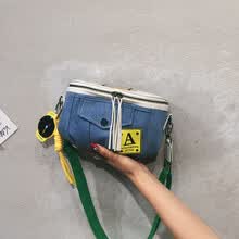 -Ri&ntilde;onera femenina 2019 nueva versi&oacute;n coreana de la personalidad calle bolsa de mezclilla moda puerto viento Harajuku deportes chica bolso de pecho on JD