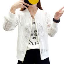 coats-jackets-Chaqueta de mujer de manga larga Encaje informal Chaqueta de b&eacute;isbol hueca s&oacute;lida Abrigo corto x on JD