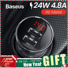 car-charger-Baseus Metal Car Charger Cargador universal para iphone con pantalla LED para 11 Pro Huawei Samsung on JD