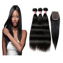bundles-with-closure-Brazilian Straight Hair With Closure 3pcs Straight Hair With Closure 8A Straight Brazilian Hair With Closure Sparkle Diva Hair on JD