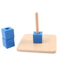 educational-toys-Nuevos juguetes de madera para beb&eacute;s Montessori Wood Blue cube canilla Learning Educational Preescolar Training Baby Gifts on JD