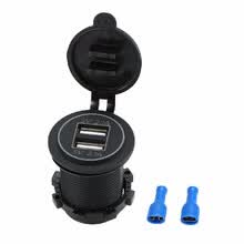 car-charger-Adaptador de corriente del cargador del z&oacute;calo del puerto de la salida dual 2 USB 2.1A para la contraluz del LED de la motocicleta del barco del coche on JD
