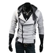 -Sudadera con capucha para hombre Zogaa New Korean de hombre Slim Oblique Zipper on JD