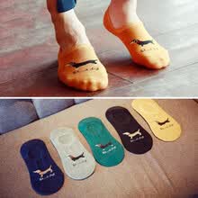 men-socks-Calcetines de algod&oacute;n ocasionales de los hombres de verano calcetines invisibles de animales de dibujos animados on JD