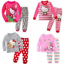 girl-clothing-Conjunto de pijamas para ni&ntilde;a 2T-7T Camiseta de dormir de algod&oacute;n transpirable Camiseta + Pantalones de noche on JD