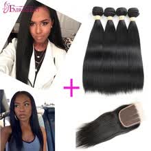 bundles-with-closure-Fairgreat Hair With Closure Brazilian Virgin Hair With Closure Virgin Straight Hair 4Bundles With Closure Good Cheap Weave on JD