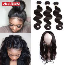 bundles-with-closure-Allrun 360 Lace Frontal Closure With Bundles Brazilian Body Wave 22*4*2 size 360 Lace Brazilian Virgin Hair With Human Hair Bundle on JD