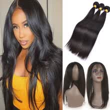 875071956-7A 360 Lace Frontal With Bundles indian Straight Hair With Closure 3 Bundles and 360 Lace Frontal Natural Hairline Straight Hair on JD
