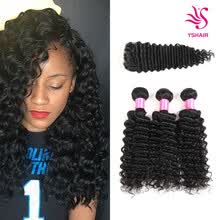 875071956-7A Grade Brazilian Deep Wave 3 Bundles with Closure Uprocessed Virgin hair with 4'4' lace closure free part on JD